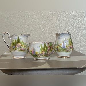 ROYAL ALBERT KENTISH ROCKERY CREAM AND SUGAR EXCELLENT  CONDITION